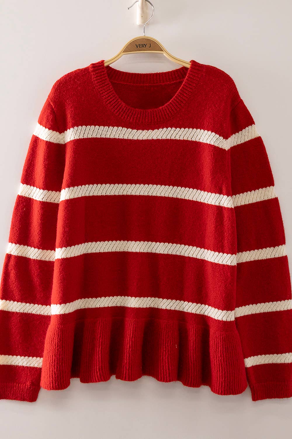 Stripe Red Knit Sweater