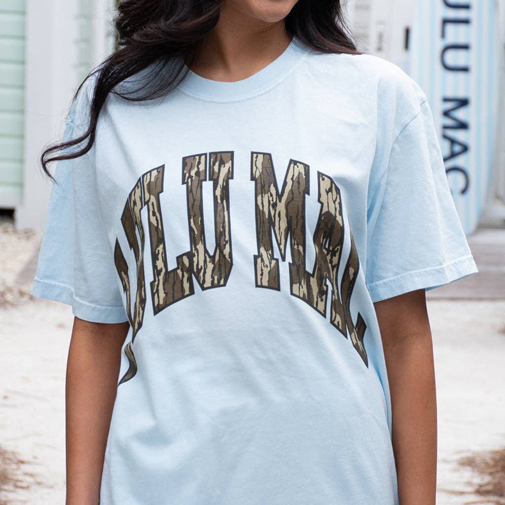 Lulu Mac Tee- Light blue/Mossy Oak