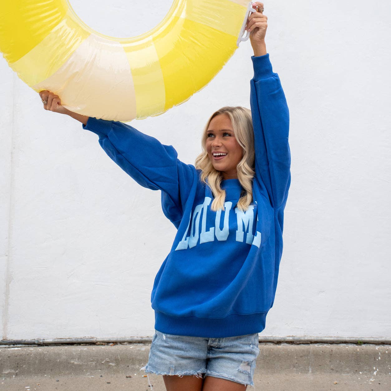 Lulu Mac Sweatshirt- Royal/Light Blue Puff