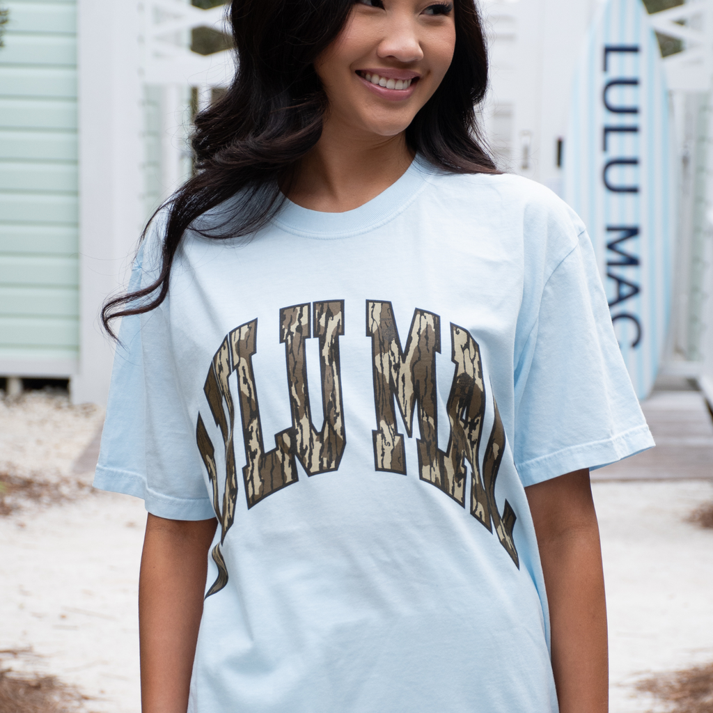 Lulu Mac Tee- Light blue/Mossy Oak