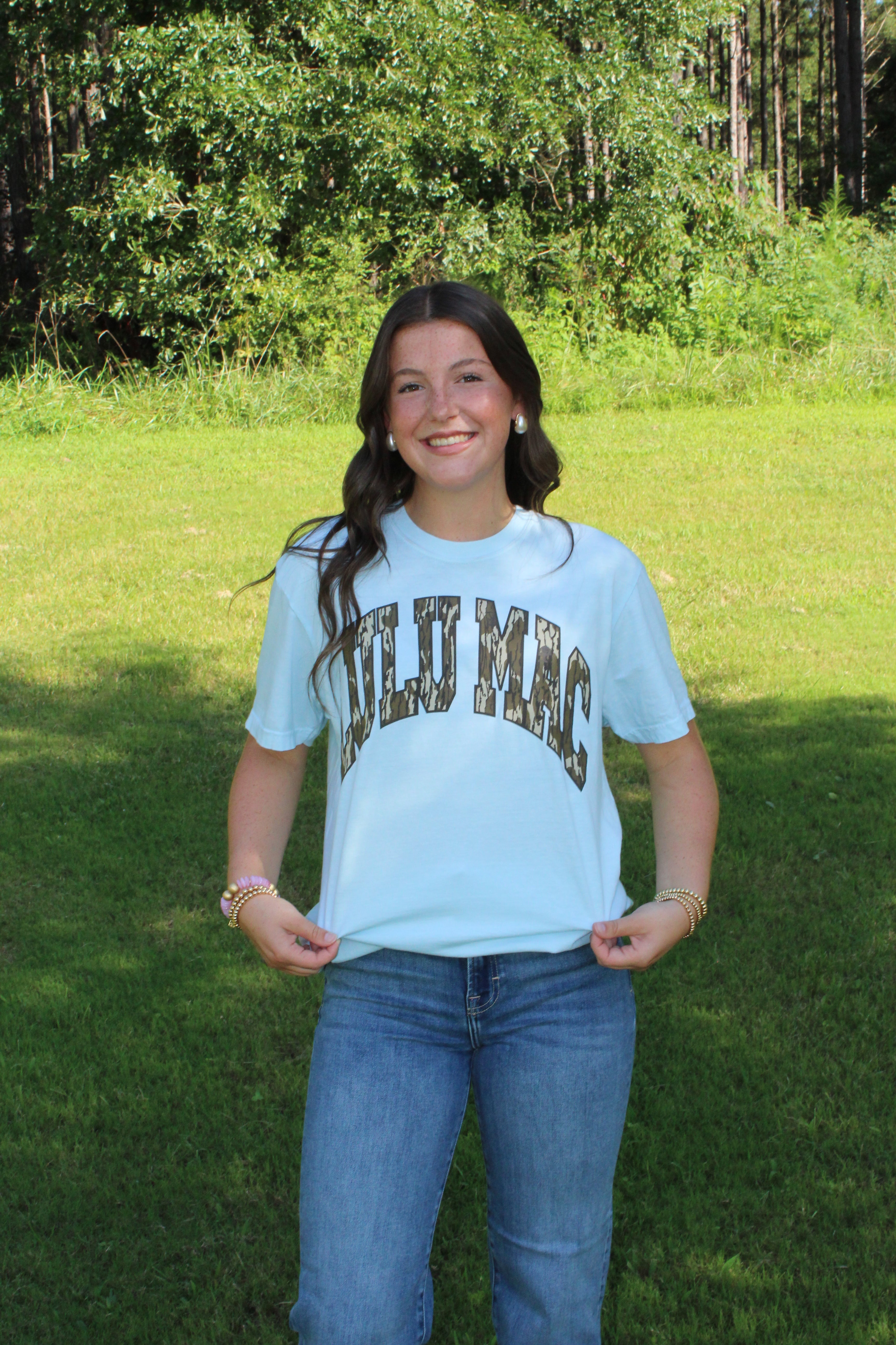 Lulu Mac Tee- Light blue/Mossy Oak
