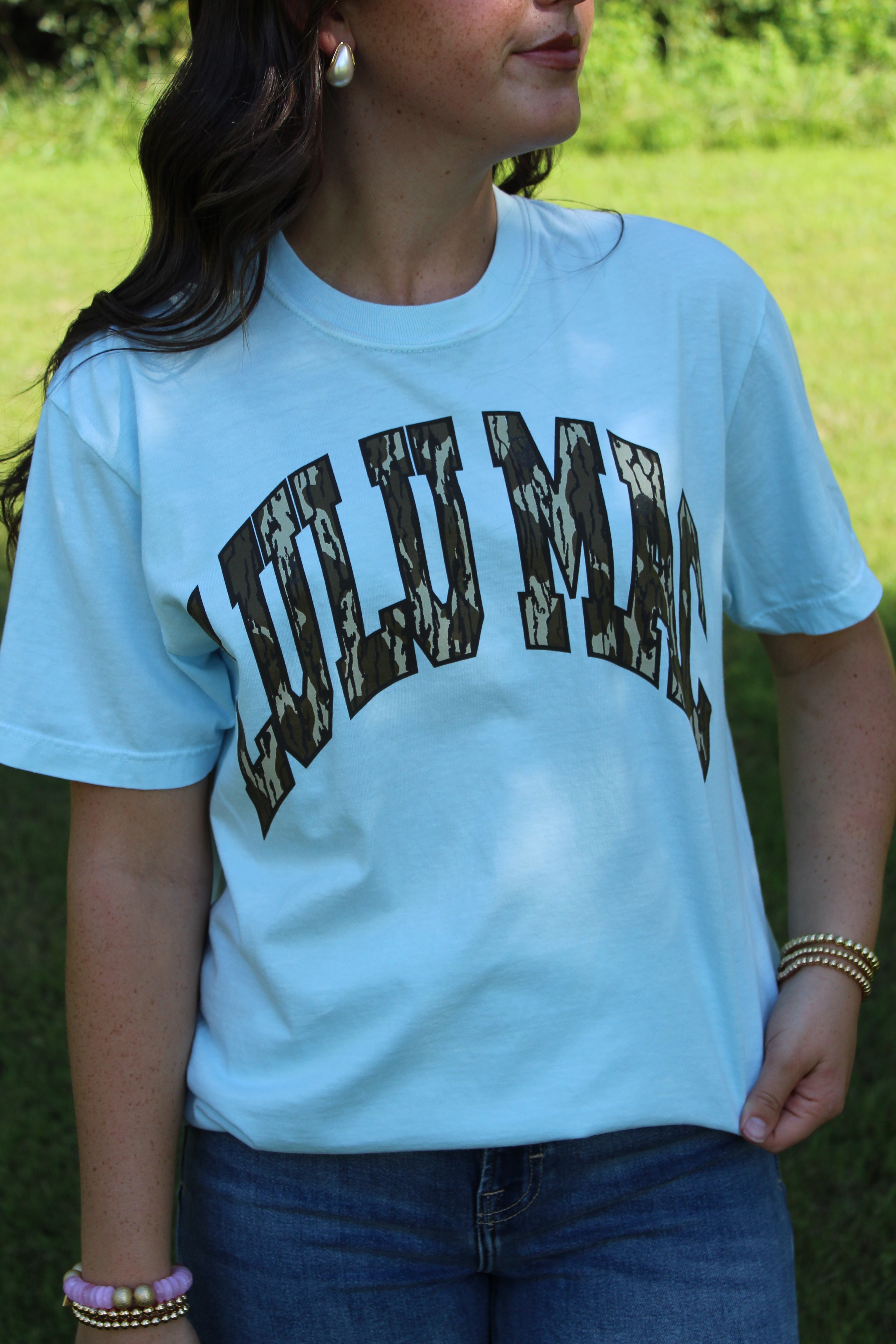 Lulu Mac Tee- Light blue/Mossy Oak