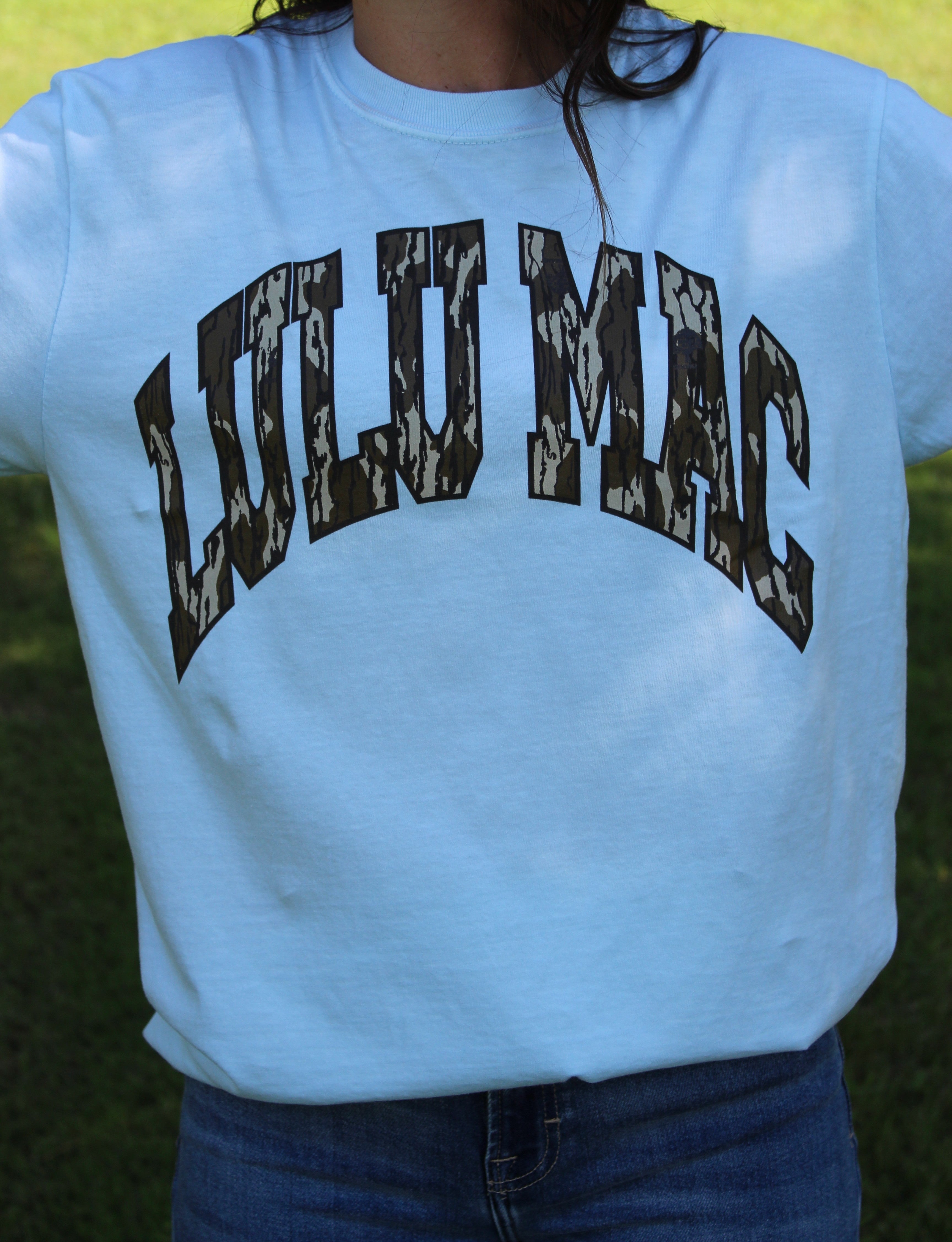 Lulu Mac Tee- Light blue/Mossy Oak