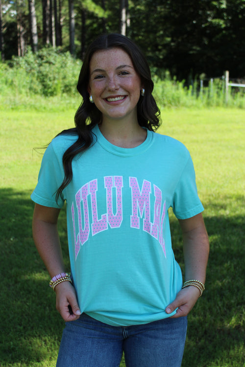 Lulu Mac Tee- Chalky mint/Polka Dot