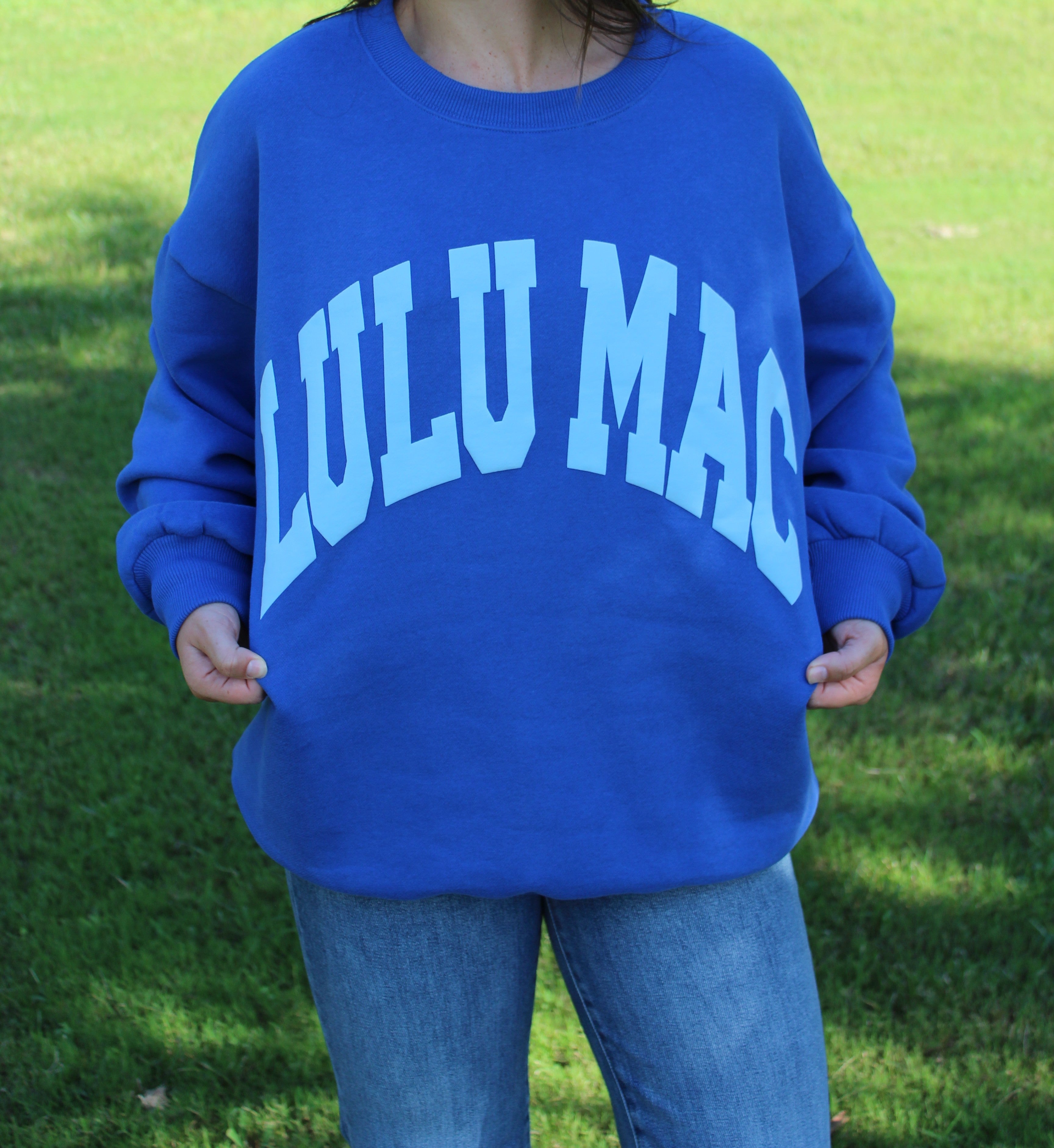 Lulu Mac Sweatshirt- Royal/Light Blue Puff