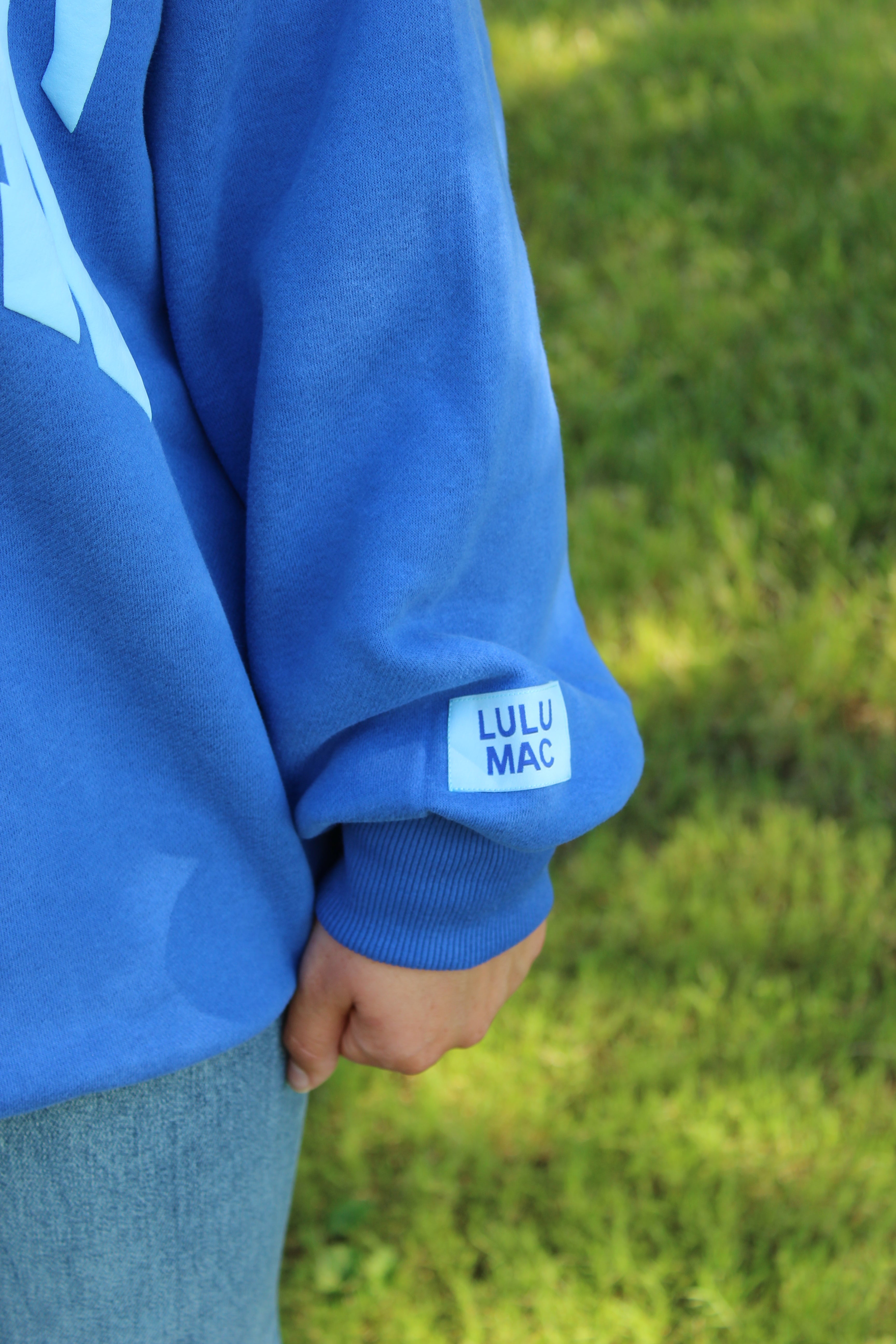Lulu Mac Sweatshirt- Royal/Light Blue Puff