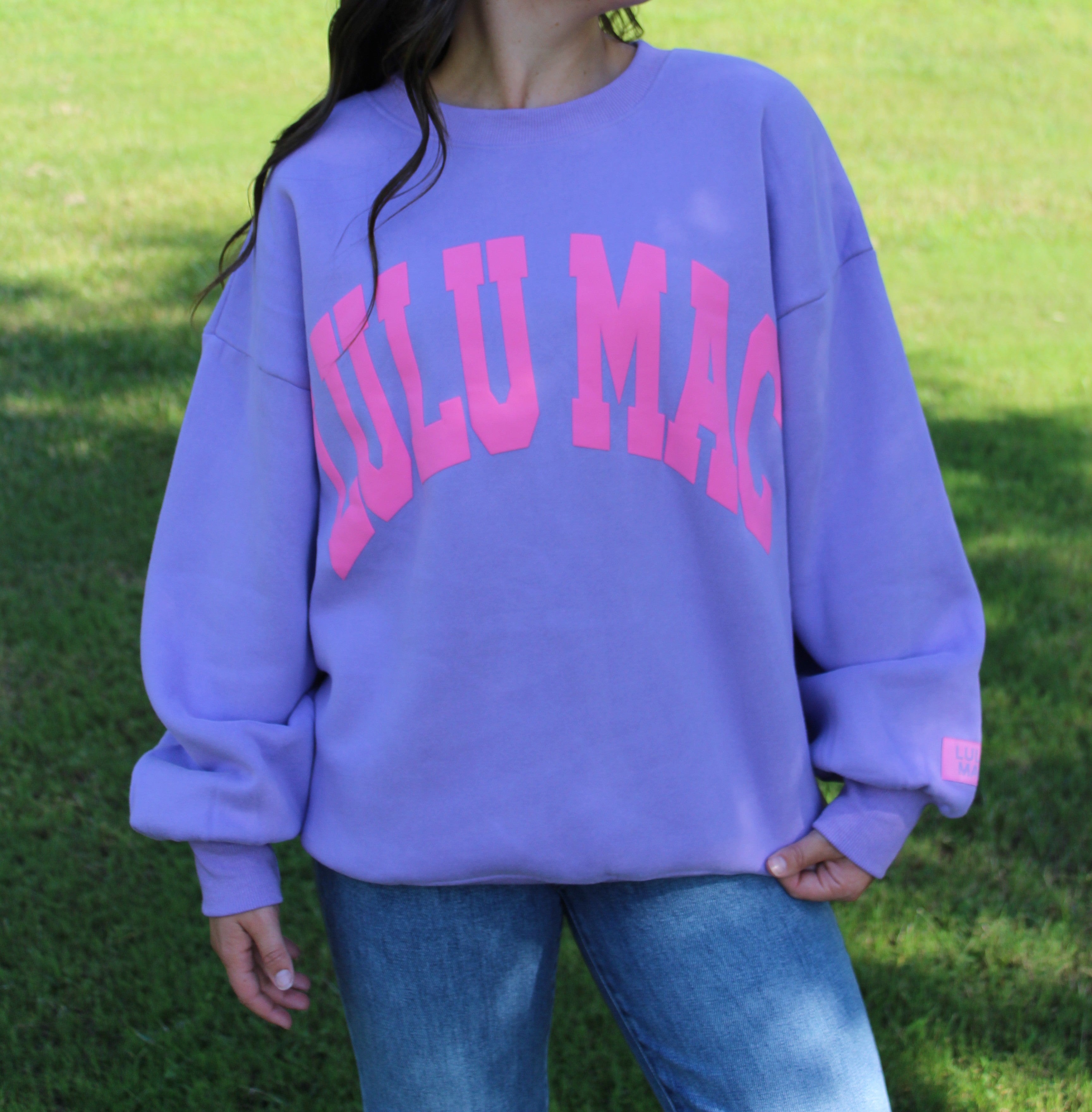 Lulu Mac Sweatshirt- Purple/Pink Puff