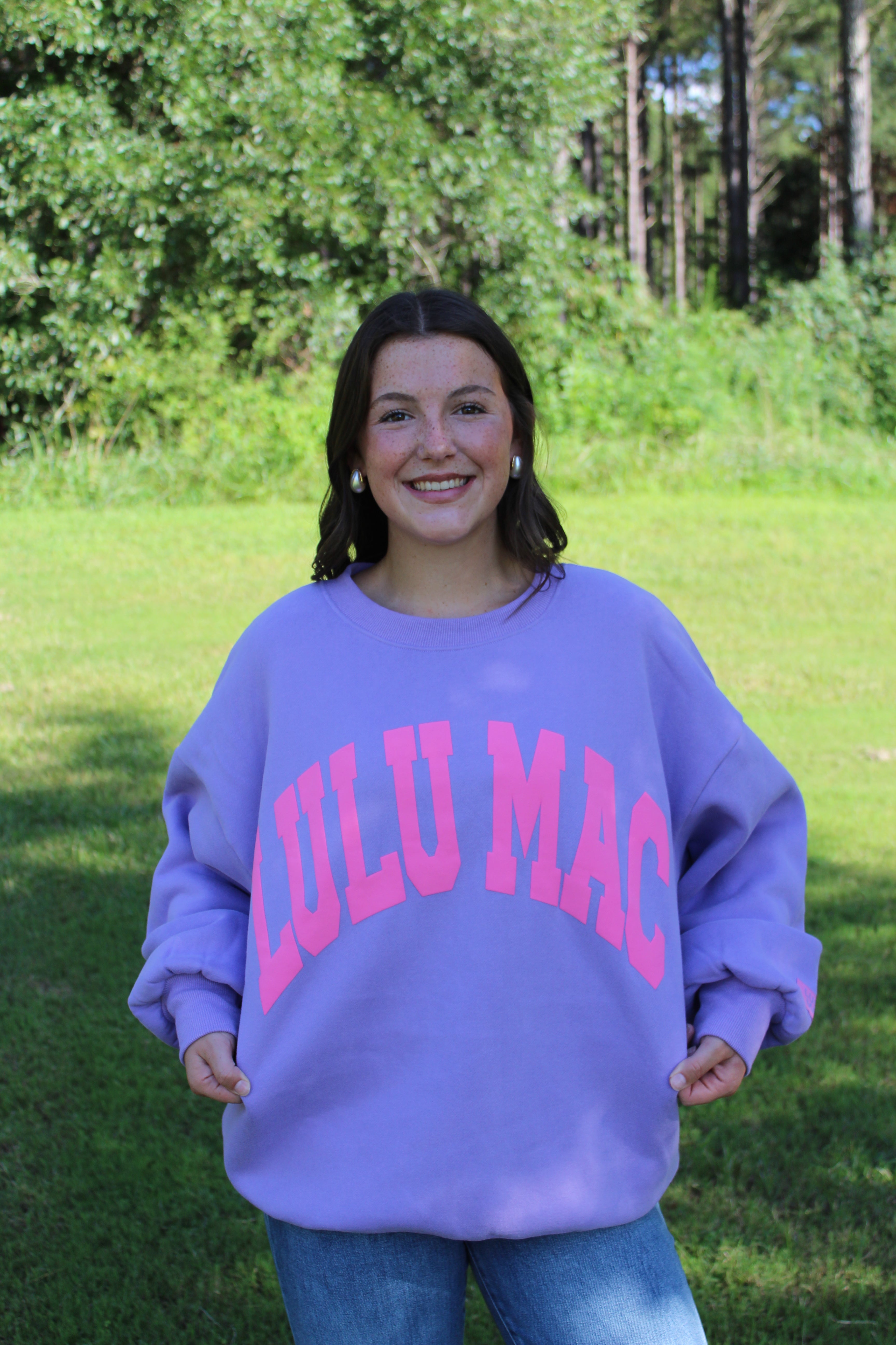 Lulu Mac Sweatshirt- Purple/Pink Puff