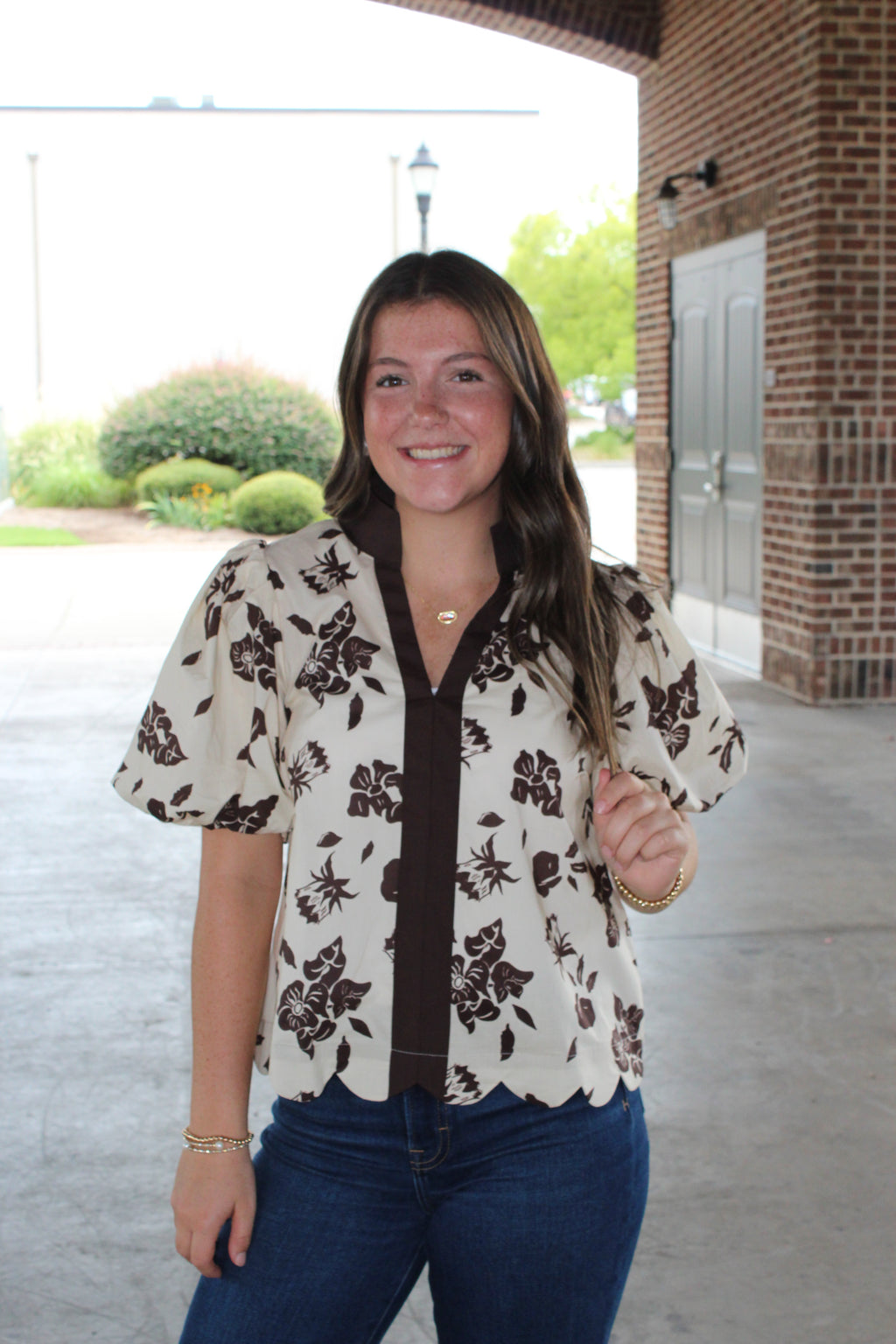 ENTRO- Floral Puff top