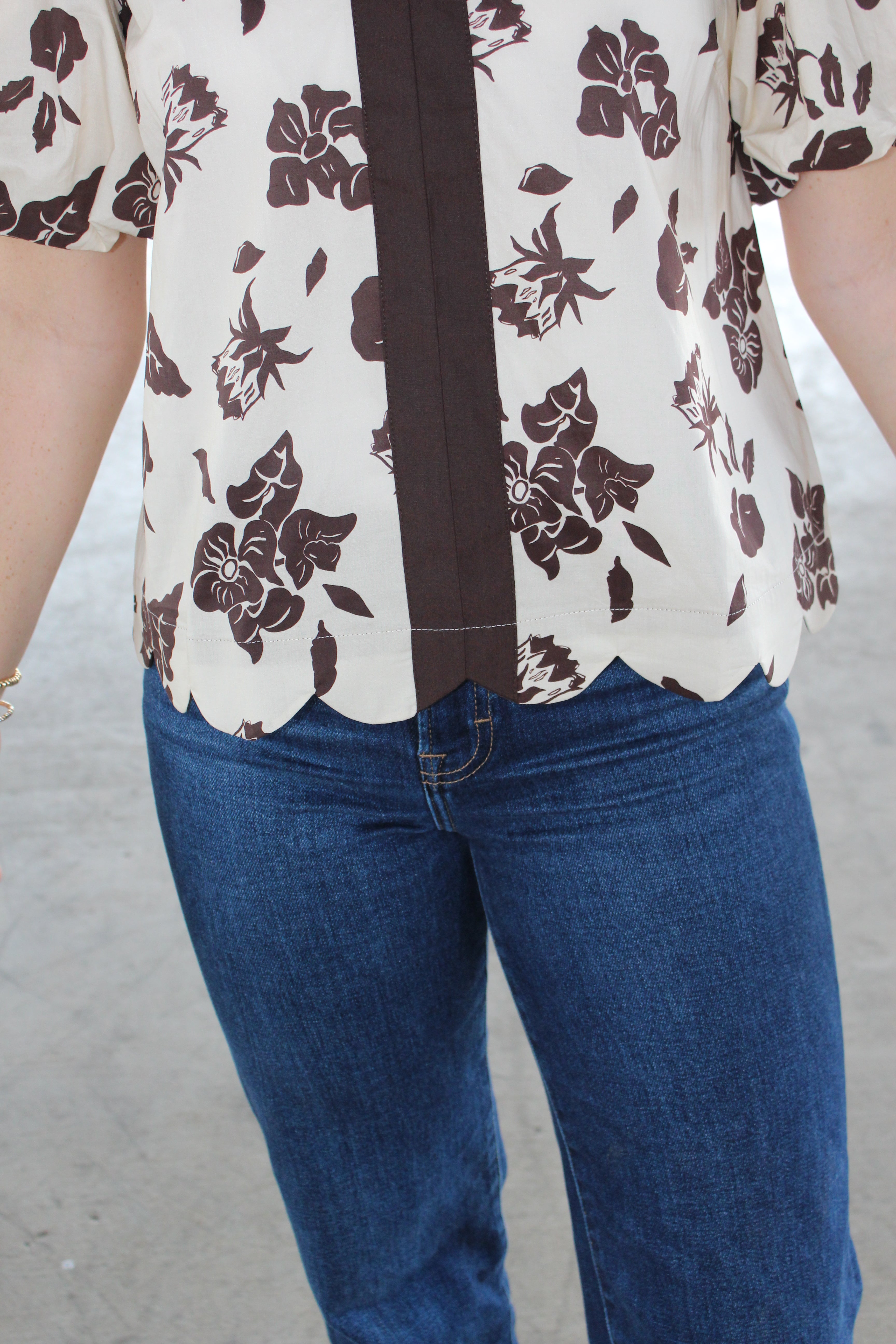 ENTRO- Floral Puff top