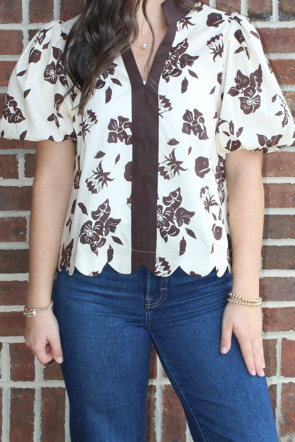 ENTRO- Floral Puff top