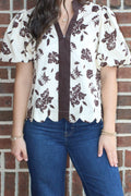 ENTRO- Floral Puff top