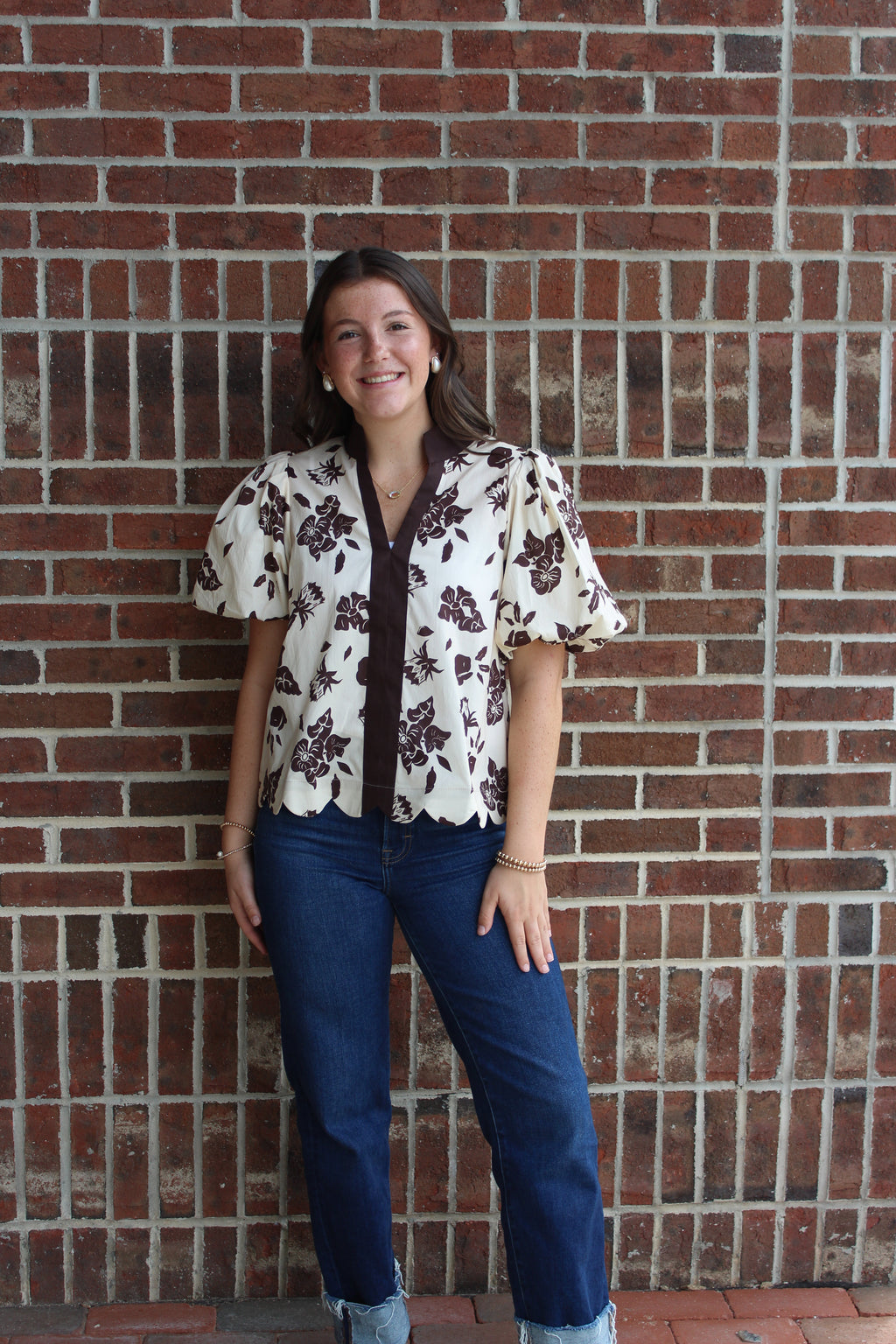 ENTRO- Floral Puff top