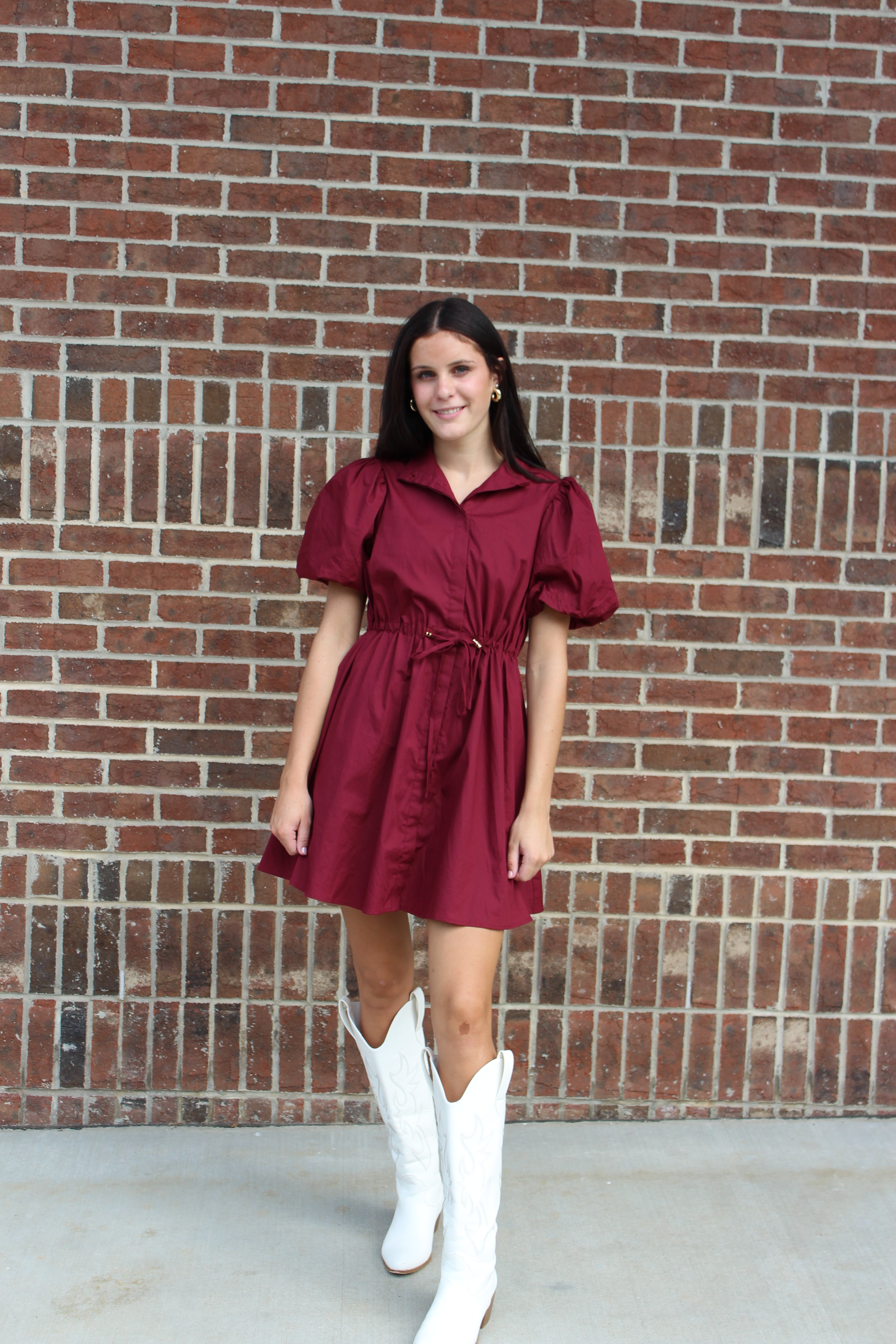 Burgundy GameDay Short Dress