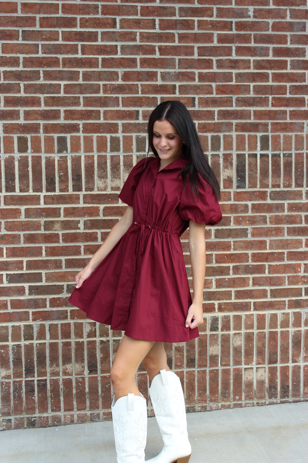 Burgundy GameDay Short Dress