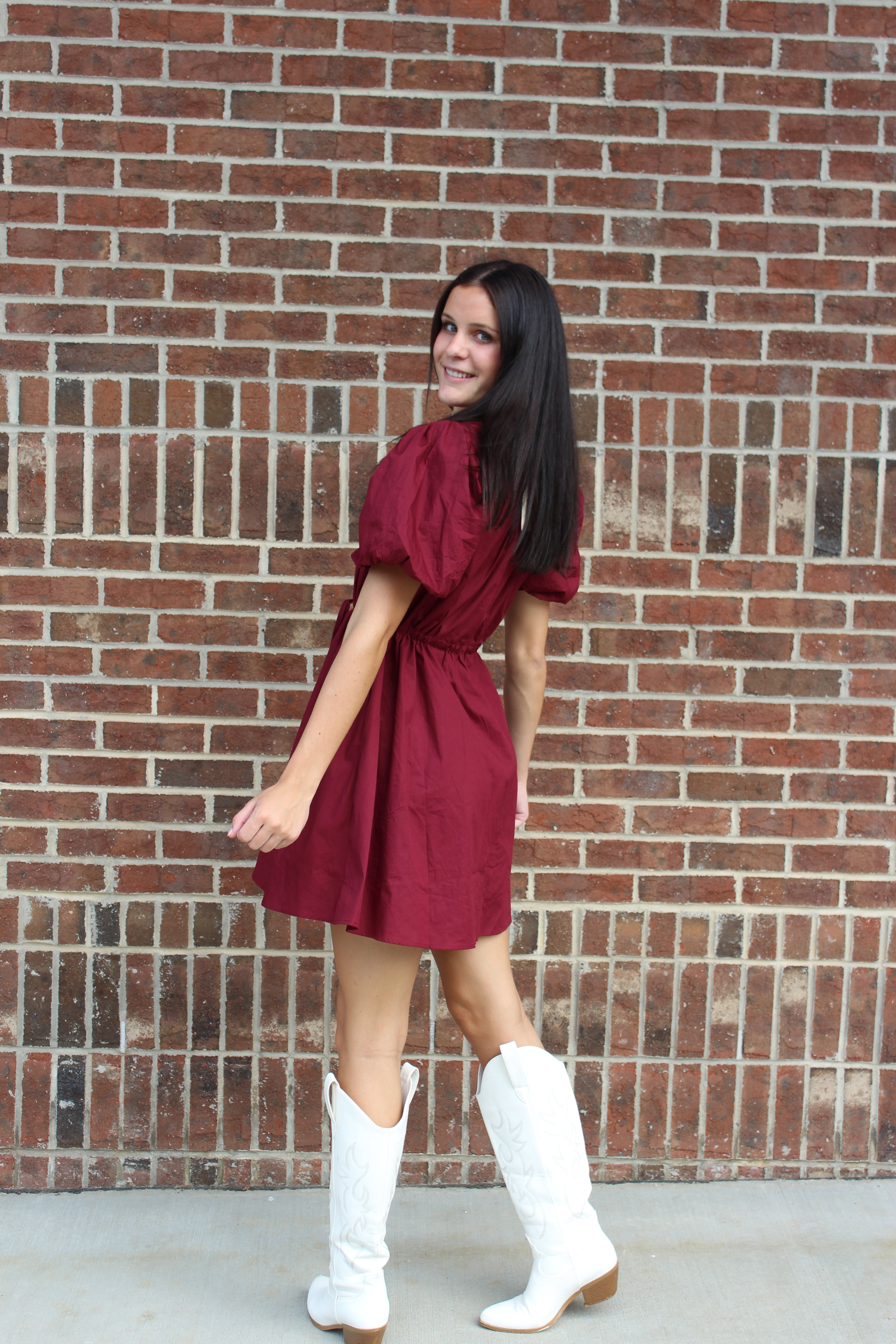 Burgundy GameDay Short Dress