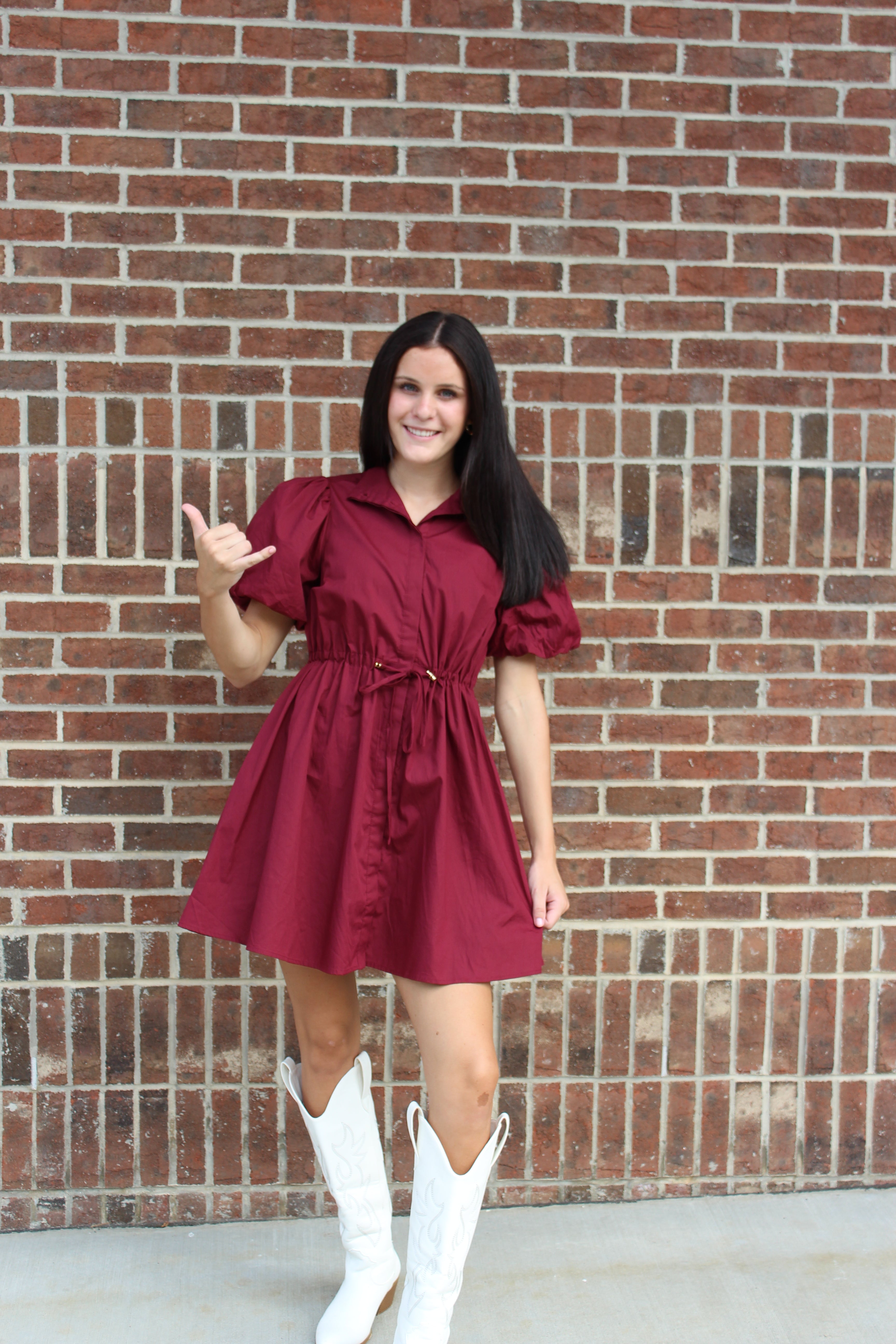 Burgundy GameDay Short Dress
