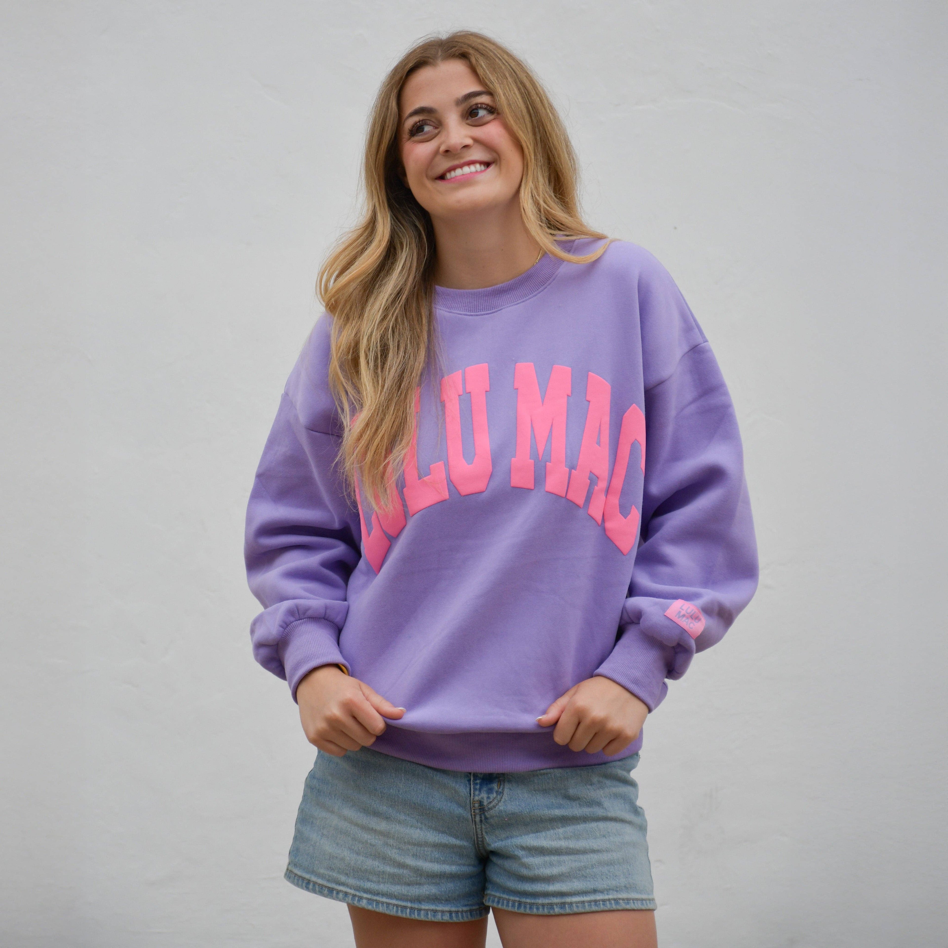 Lulu Mac Sweatshirt- Purple/Pink Puff