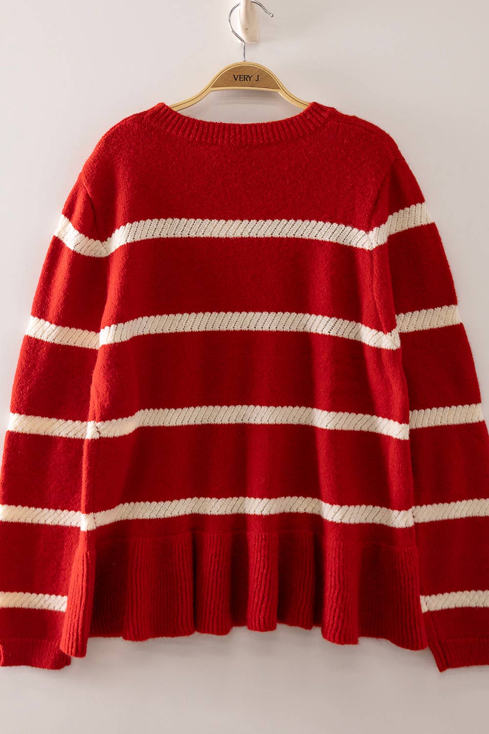 Stripe Red Knit Sweater