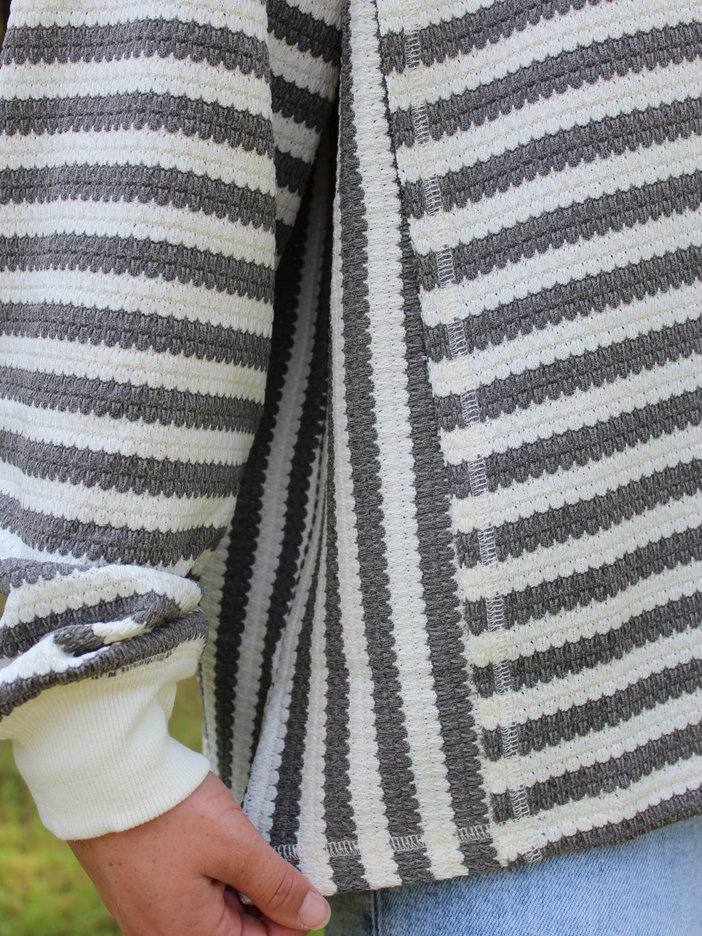Very J -Stripe Waffle Top